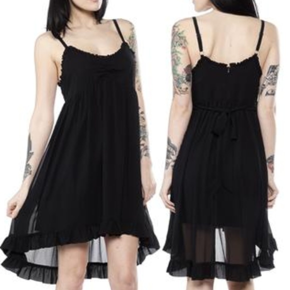 Sourpuss Dresses & Skirts - SOURPUSS HI LO DOLLY DRESS BLACK